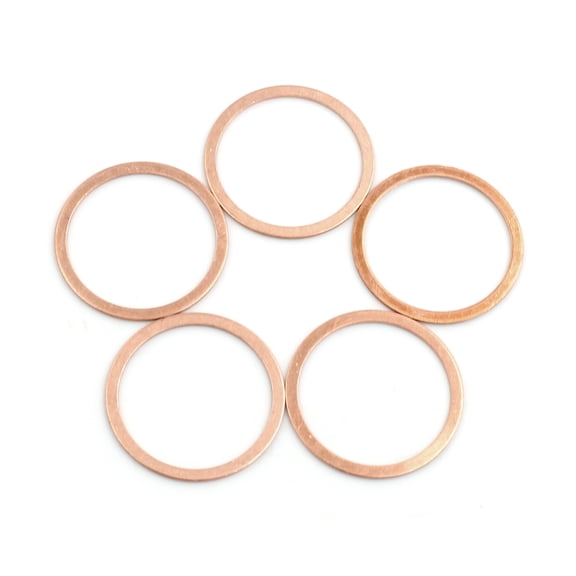 5 Pcs Copper Tone Parts Washers Sealing Rings 32mm Inner Diameter for Car