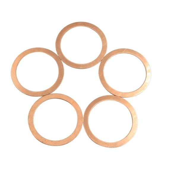 5 Pcs Copper Tone Parts Washers Sealing Rings 40mm Inner Diameter for Car