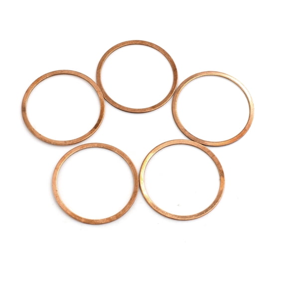 5 Pcs Copper Tone Sealing Rings Flat Washer 40mm Inner Diameter for Car