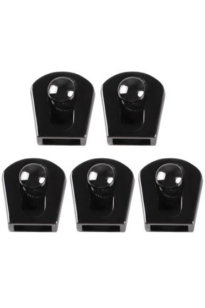 5 Pcs Cord Lock Toggles, Black Zinc Alloy Drawstring Stoppers, Reusable Rope Clamps (0.47"x0.67") - Heavy Duty Spring Loaded Cord Adjusters for Hoodies, Jackets, Backpacks, Bags