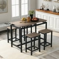 5 Pcs Counter Height Dining Set-high Table, Industrial Dining Table 