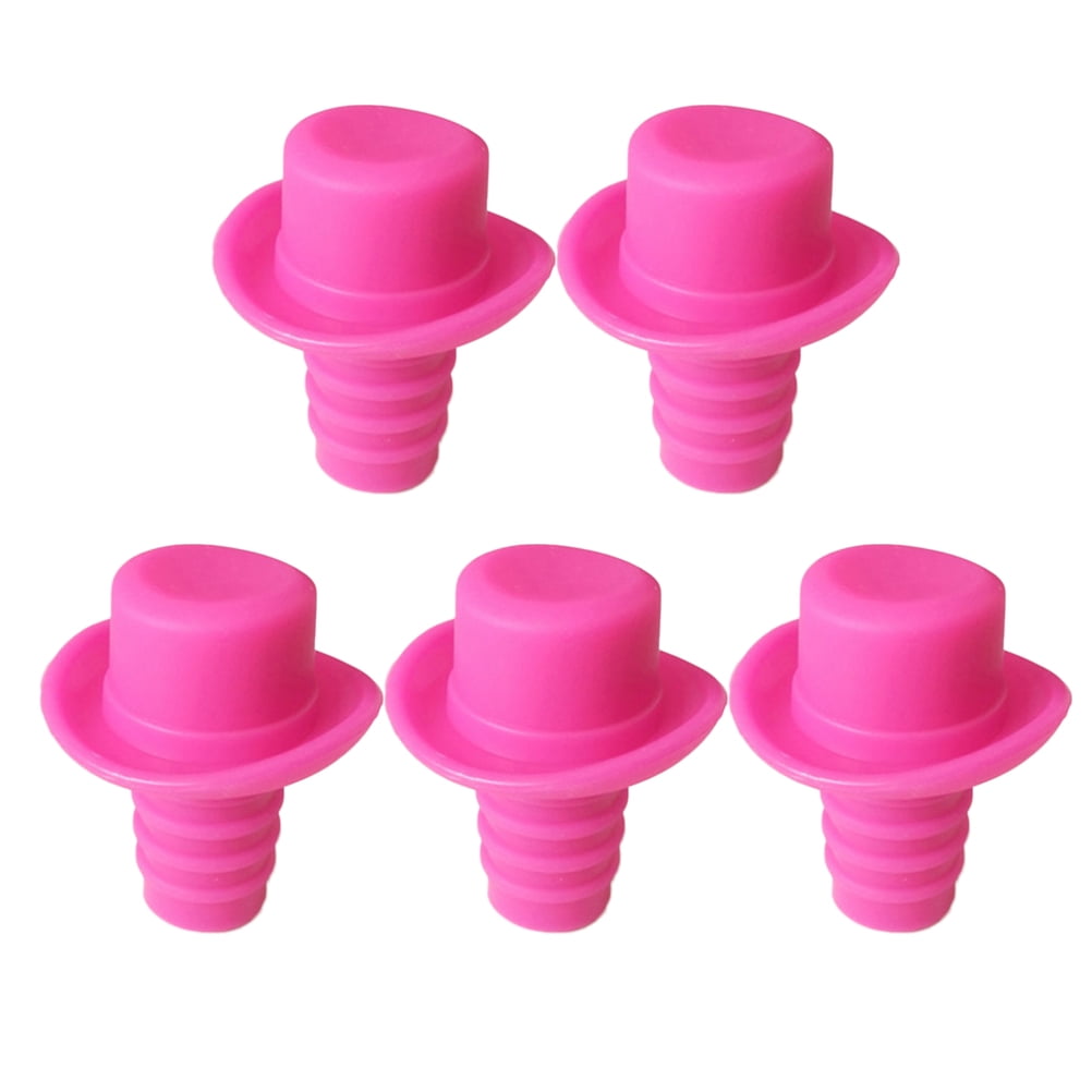 5 Pcs Creative Hat Shaped Wine Bottle Stoppers Silicone Bear Stopper ...