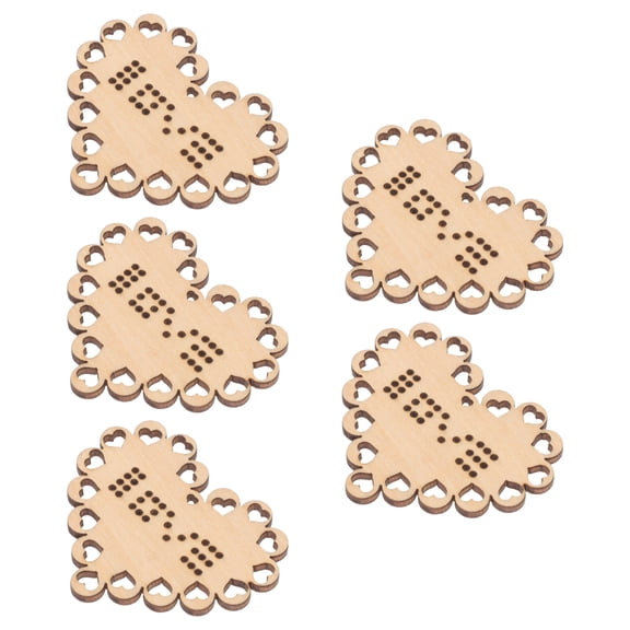 5 Pcs Cross Love Hearts Wood Pieces Cross- Lover Board