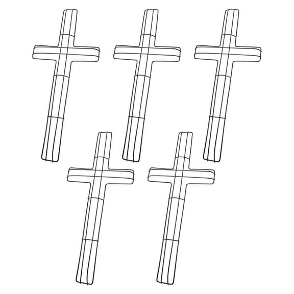 5 Pcs  Cross Wreath Frames for Home Decor Sturdy Metal Wire Wreath Form for Festive Wall Hanging and Creative Crafting  Diy Wreath Material