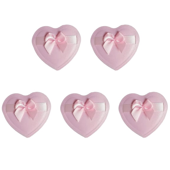 5 Pcs Cute Powder Puff, Heart Cushion Makeup Powder Puff, Soft Bow Sponges Cushion Makeup Sponge, Face Powder Puffs for Women
