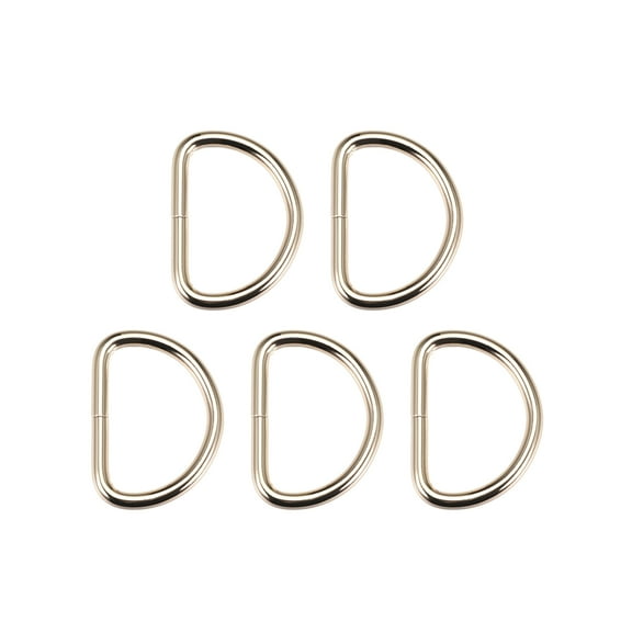 5 Pcs D Ring Buckle 1.6 Inch Metal Semi-Circular D-Ring Gold Tone for Hardware Bags Belts Craft DIY Accessories
