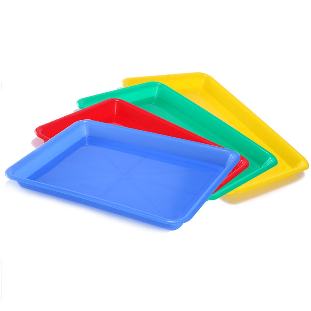 5 Pcs Decor Large Serving Tray Platters Plastic Square Plate Art