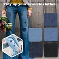 thumbnail image 1 of 5 Pcs Denim Iron on Patches for Jeans Inside&Outside,No-Sew Jeans Patches for Clothing,Premium Fabric Pants Patch for Holes Iron on,Strongest Glue 100% Cotton,Patch for Clothes,Jeans (Dark Blue), 1 of 7