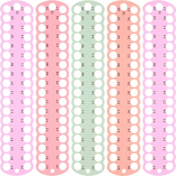 COHEALI 5-Pack Embroidery Floss Organizer with 37 Slots, Plastic Thread Holder for Cross , Sewing, Storage