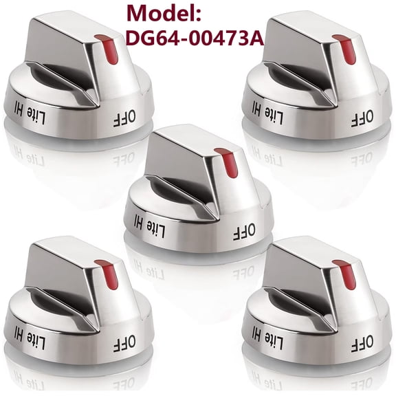 5 Pcs Gas Stove Burner Control Knob DG64-00473A Compatible with Samsung Range Oven