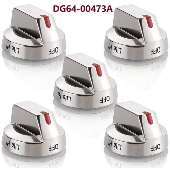 5 Pcs Gas Stove Burner Control Knob DG64-00473A Fit for Samsung Range Oven