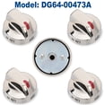 thumbnail image 1 of Stove Burner Knobs DG64-00473A Replacement Compatible with Samsung Gas Range 5Pcs, Repalce NX58H5600SS, NX58K7850SS, NX58F5700WS, 1 of 7