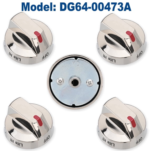 Stove Burner Knobs DG64-00473A Replacement Compatible with Samsung Gas Range 5Pcs, Repalce NX58H5600SS, NX58K7850SS, NX58F5700WS