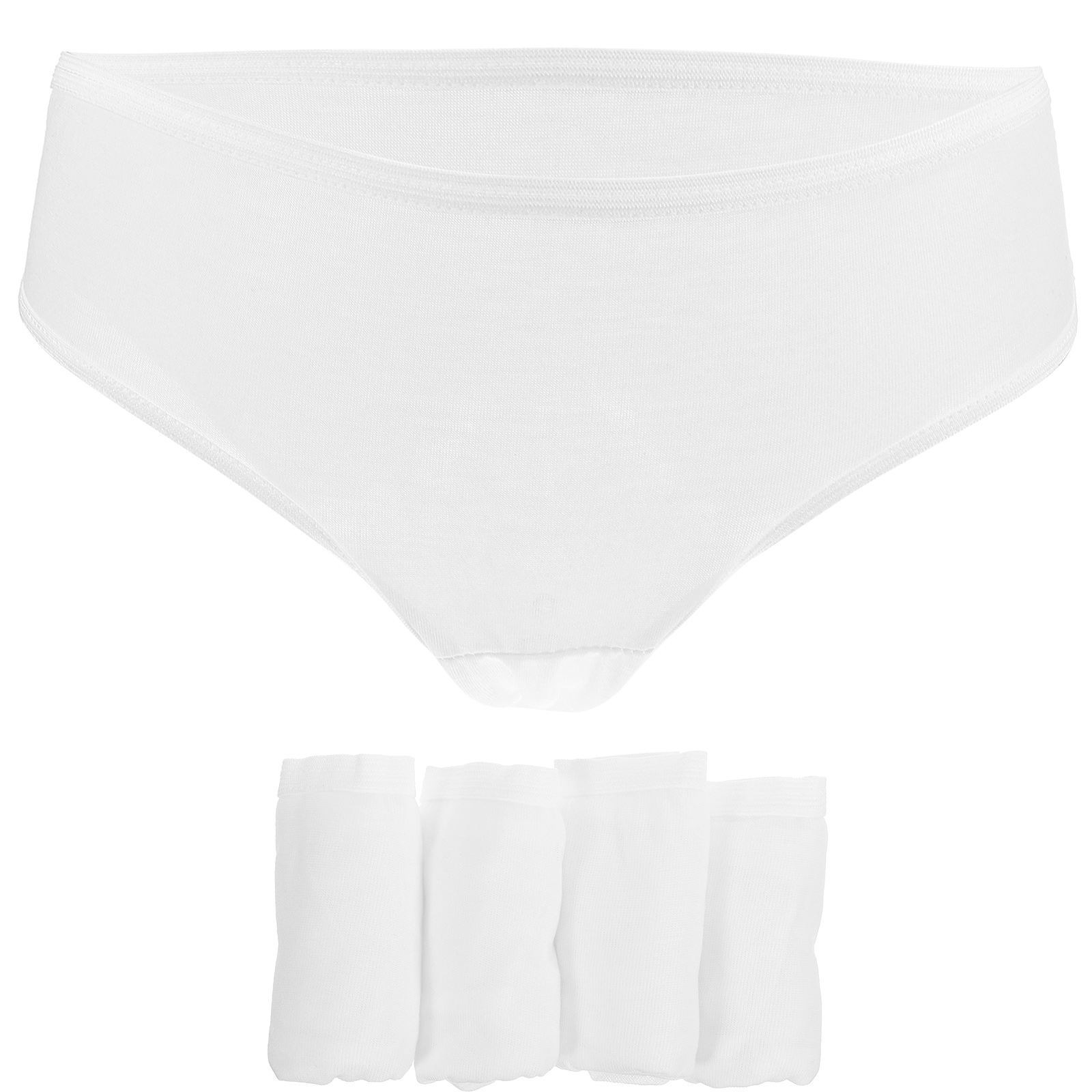 5 Pcs Disposable Panties Travel Underwear Postpartum White Knitted Fabric