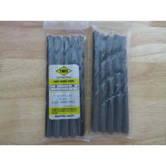 5 Pcs Doall Twill Jobber Length Metal Twist Drills 13/32" Hss Black Oxide Brazil