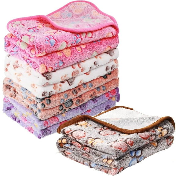 5 Pcs Dog Blanket, Soft Warm Coral Fleece Pet Blanket, Cat Blanket Sleep Mat for Couch, 16" x 24"