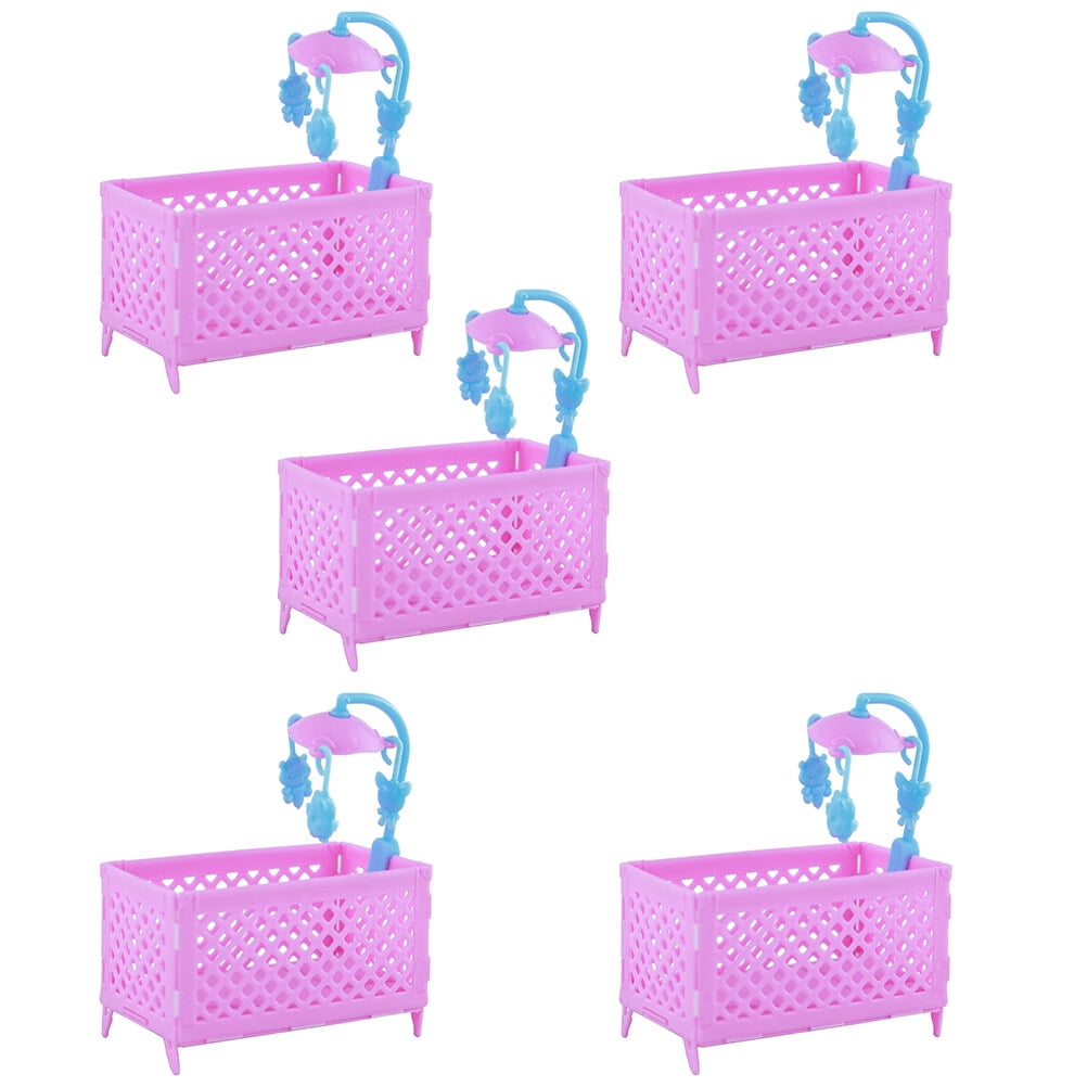 5 Pcs Doll House Crib Adornment Decorative Mini Baby Crib Mini