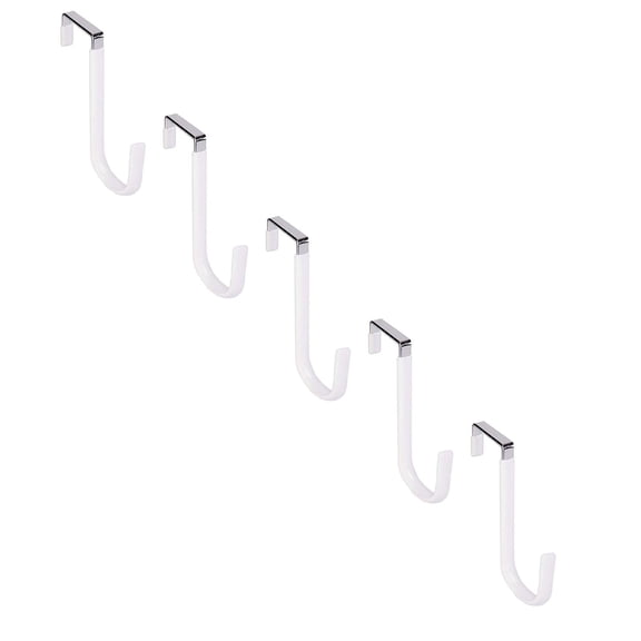 5 Pcs Over The Door Hooks, Steel Short Hook Bracket for Door Pendant Wreath, Metal Wreath Hanger for Christmas Decoration Rack, Practical Clothes Towel Holder for Home