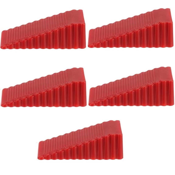 5 Pcs Door Stopper Wedge,for Carpet,Bottom of on Tile,Concrete,Carpet,Wooden Floor,Anti-collision and Anti-Slip(Red)