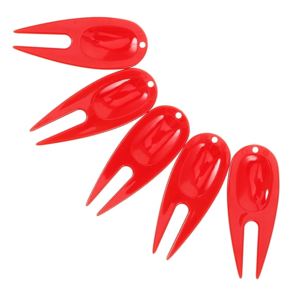 5 Pcs Dot Stickers Golf Green Fork 7.00X2.70X0.50CM Red
