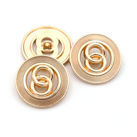 5 Pcs Double Circular Buttons Metal Hollow Buttons for Clothing Crafts Accessories