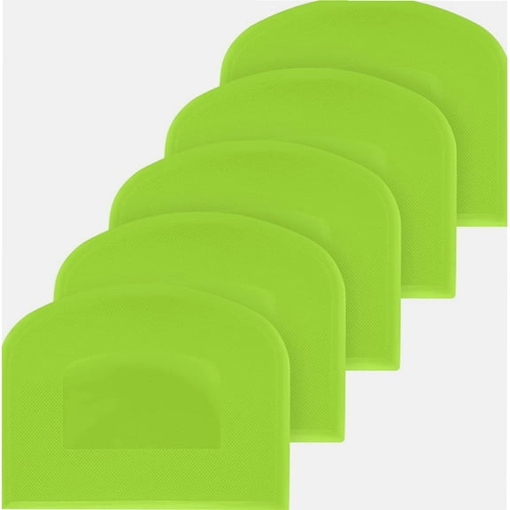 5 Pcs Dough Scraper, Bread Dough Cutter Scrapers, Silicone Pizza Food Bowl Scraper Cutter Spatulas for Kitchen Pastry Cake Dough Bread Pizza Baking Scraper, Cream Smoother for Bakers - Green