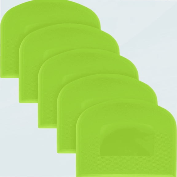 5 Pcs Dough Scraper, Plastic Bowl Scraper, Bench Cutter Scraper, Multipurpose Bread Dough Scraper Cutter Kitchen Tool for Dough, Pastry, Pizza, Bread, Baking, Cake Scraper Cutter - Green