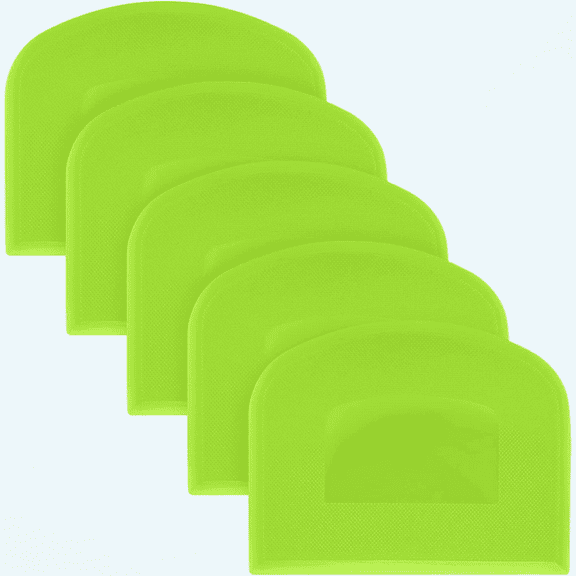 5 Pcs Dough Scraper, Plastic Bowl Scraper, Bench Cutter Scraper, Multipurpose Bread Dough Scraper Cutter Kitchen Tool for Dough, Pastry, Pizza, Bread, Baking, Cake Scraper Cutter - Green