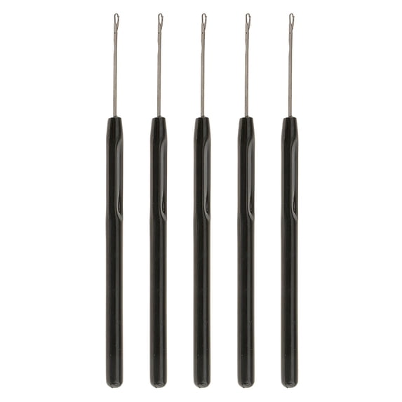 5 Pcs Draw Hook Threader Crochet Tools - Black, as described