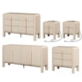 thumbnail image 1 of 5 Pcs Dresser and Nightstand Sets for Bedroom，Night Stand Set of 2, Mid-Century Modern Bedroom Set with Curved Profile Design, Wooden Storage Cabinet Set, 1 of 17