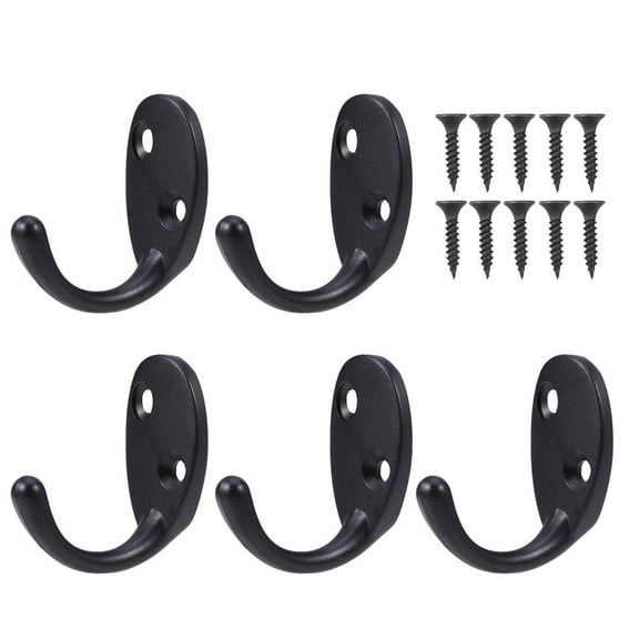 Clispeed Towel Hanger for Bathroom Wall Hooks Black Alloy 15-Pcs