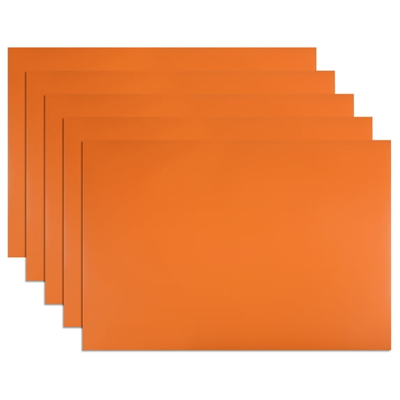 5 Pcs Dry Erase Magnetic Strip 11.7" x 8" Magnetical Sheet Labels Stickers Writable Orange