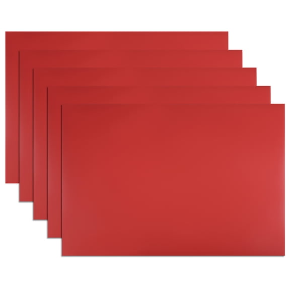 5 Pcs Dry Erase Magnetic Strip 11.7" x 8" Magnetical Sheet Labels Stickers Writable Red