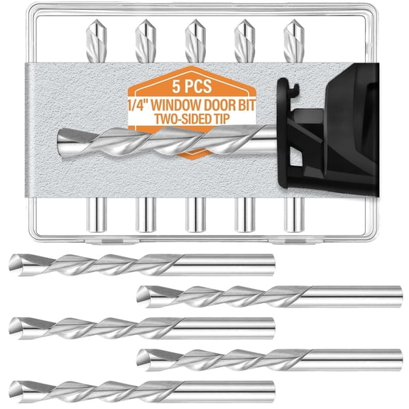 5 Pcs Drywall Bit 1/4 Inch HSS Drywall Rotary Tool Spiral Saw Tip Cutting Bits Double Sided Head Tools for Cutouts Outlets Window Opening