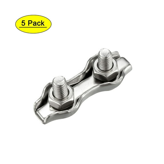 5 Pcs Duplex Wire Rope Clip Cable Clamp Suit 0.8-1.5mm Rope