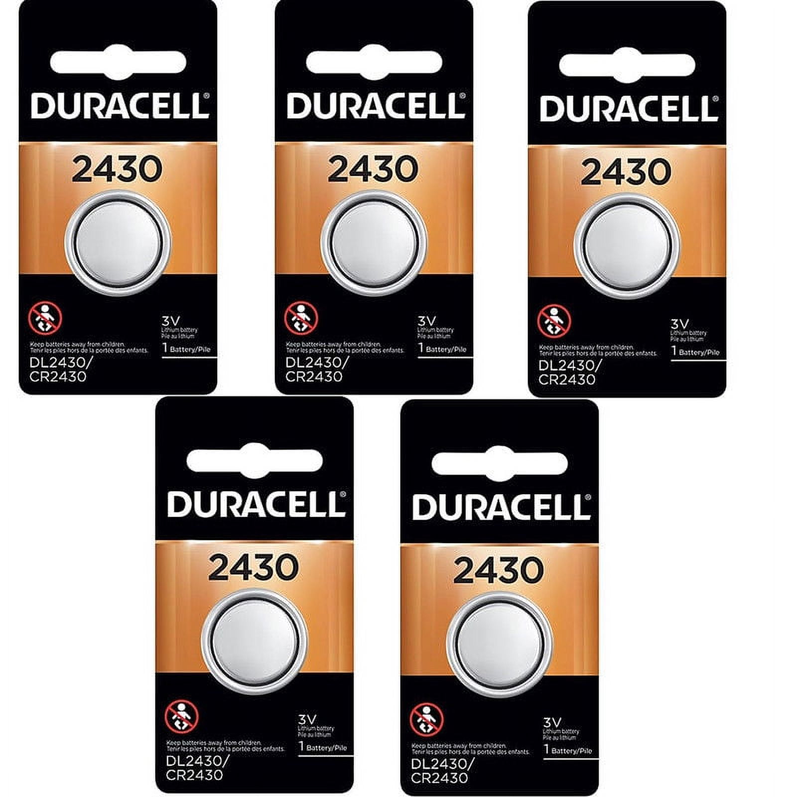 Duracell 2430 3V Lithium Coin Battery, 5/Pack 