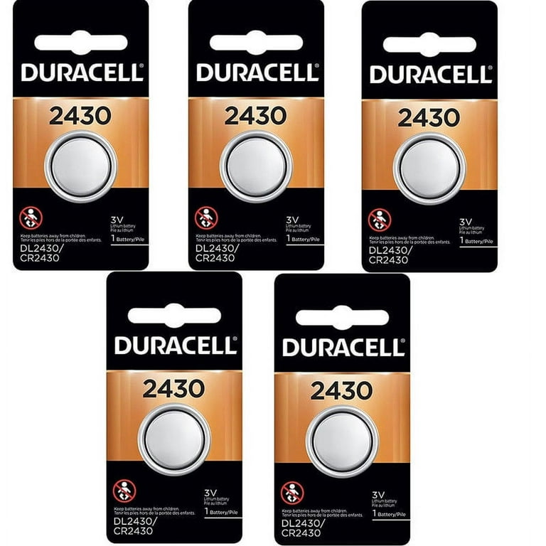 5 Pcs Duracell 2430 CR2430 DL2430 3V Lithium Coin Cell Battery