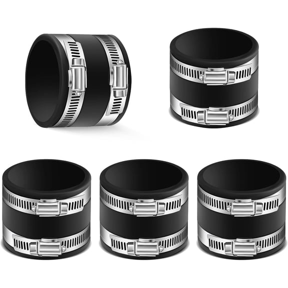 5 Pcs Dust Control Flex Cuffs Coupler with Integrated Stainless Steel GANGZI Clamps 2-1/2 Inch Rubber Vacuum GANGZI Connector for Plastic and Copper Plumbing Connections Ports Fittings