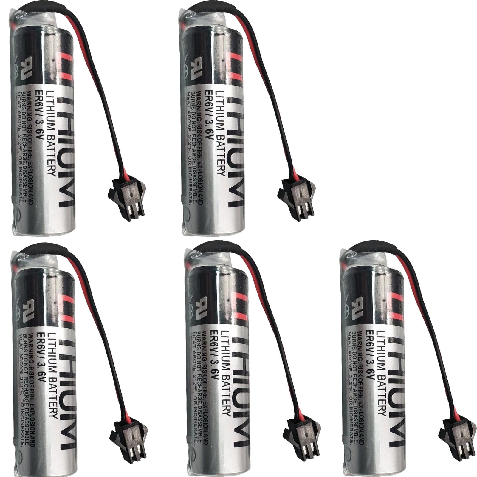 5 Pcs ER6V/3.6V 2400mAh Battery with SM Plug for OTC Robot 5096-434 PLC AA Battery