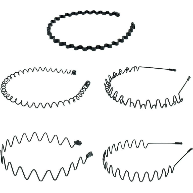5 Pcs Elastic Wavy Spring Wave Hair Band Flexible Metal Hair Hoop Stylish Elastic Headband with Non slip Design Perfect for Sports Fashion and