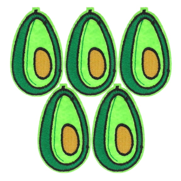 5 Pcs Embroidery Stickers Avocados DIY Collar Dress Patch Summer Sew on Patches Cute Applique Badge
