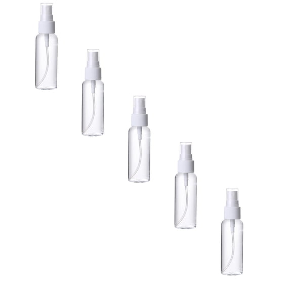 5 Pcs Empty Spray Bottless Small Clear Fine Mist Spray Bottle 100ml Sprayers with Plastic Bottle Sprays Transparent Sprays Empty Small Bottles Plastic Travel Equipment, 5.71x1.5 Inch, Clear E