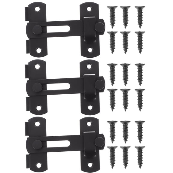 Stainless Steel Flip Lock Door Latch Rust-resistant with Screws Practical Gate Drawer Handles Bolt Flips Thicken 3 Sets