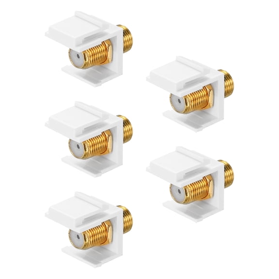 5 Pcs F81 Coaxial Cable Connectors for Wall Plate and Patch Panel,Gold