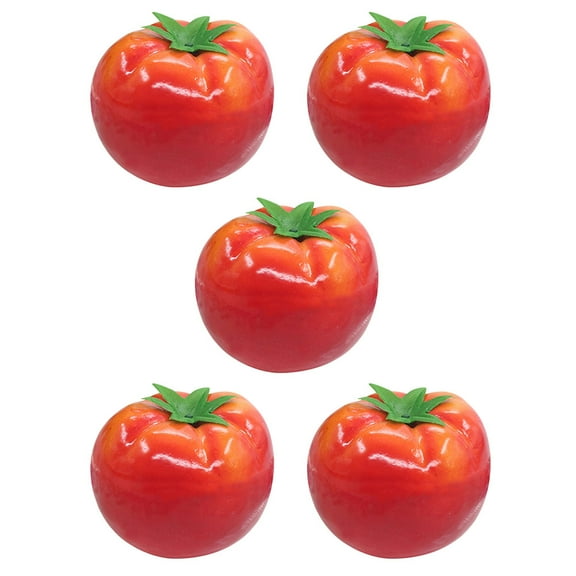 5Pcs Realistic Artificial Tomato Models Fake Tomato Figurines Display Props