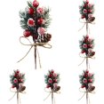 thumbnail image 1 of 5 Pcs Fall Floral Stems,Artificial Christmas Glitter Berry Stems,Lifelike Greenery for Wreaths Christmas Tree Twig Picks for Winter Vase Fillers,Holiday Craft Decorations, 1 of 5