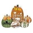 thumbnail image 1 of 5 Pcs Fall Pumpkin Decor for Home Thanksgiving Wooden Table Centerpiece Decorations Fall Wooden Pumpkin Signs for Autumn Farmhouse Home Living Room Kitchen Mantle Tabletop Supplies, 1 of 3