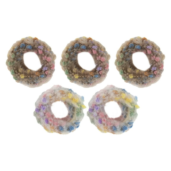 5 Pcs Fashion Elegant Plush Hair Ropes Hair Scrunchies for Women Brown White