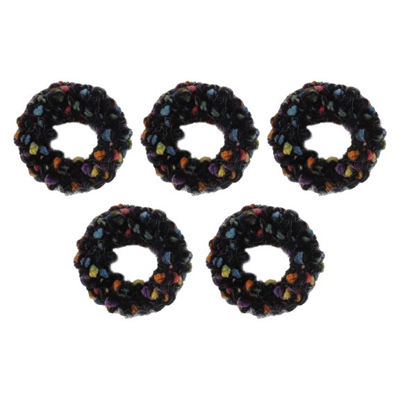 5 Pcs Fashion Elegant Plush Hair Ropes Hair Scrunchies for Women for Girls Black