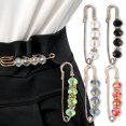 thumbnail image 1 of 5 Pcs Fashion Pearl Brooch,Sweater Shawl Clip Double Faux Pearl Brooches Waist Pants Extender Safety Pins, 1 of 6